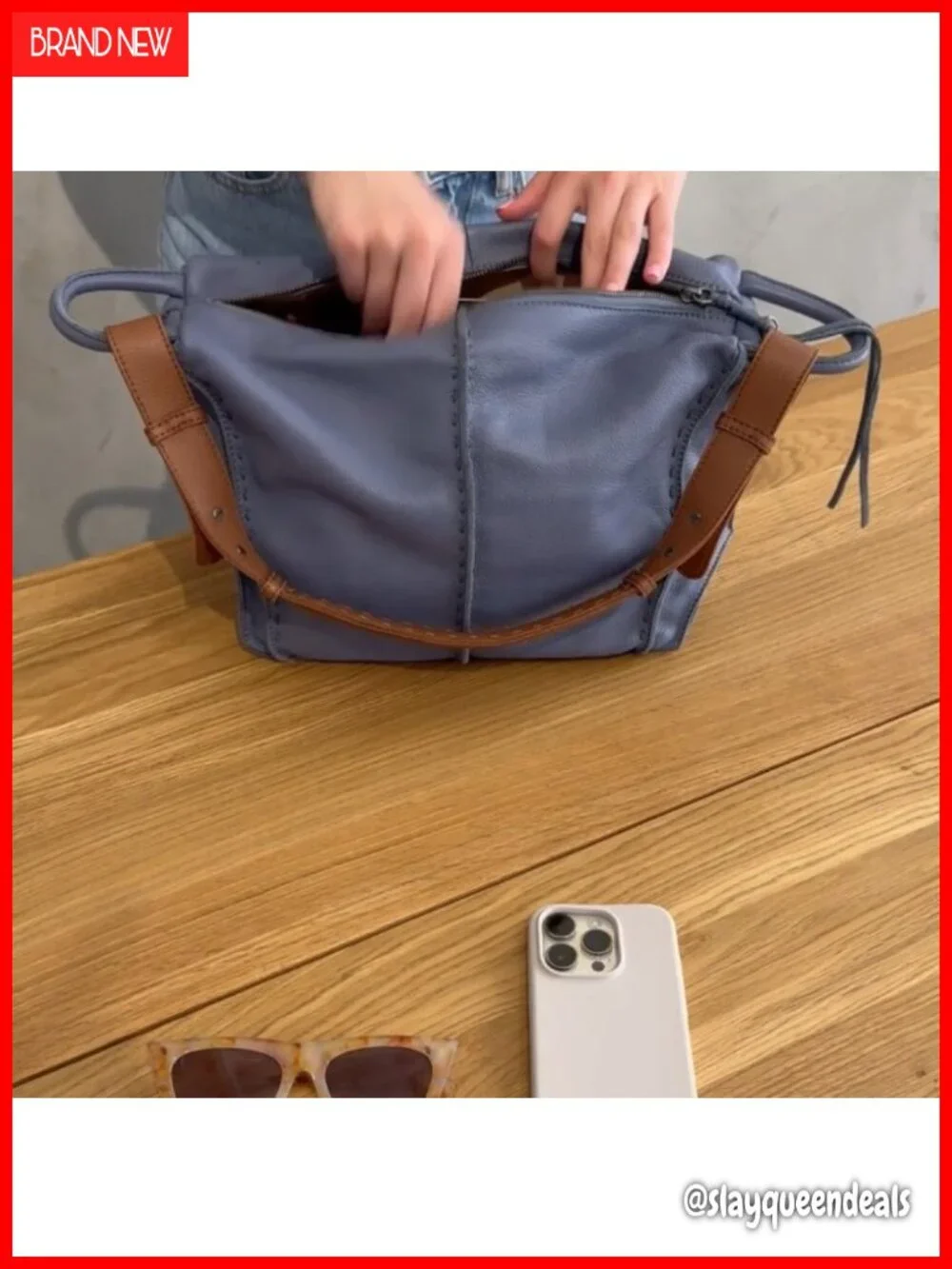 Leather Hobo Purse with Zipper Pocket
